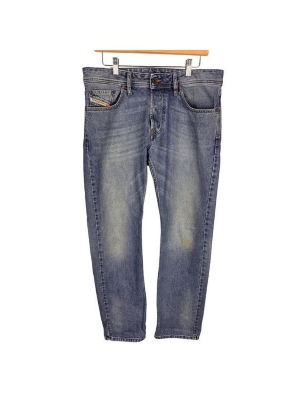 Diesel Larkee Regular Straight Jeans Mens 33x32 Medium Wash 0800Z Blue Denim